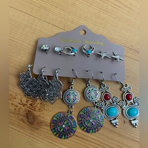 Earrings 6 sets fashion jewelry, NWT